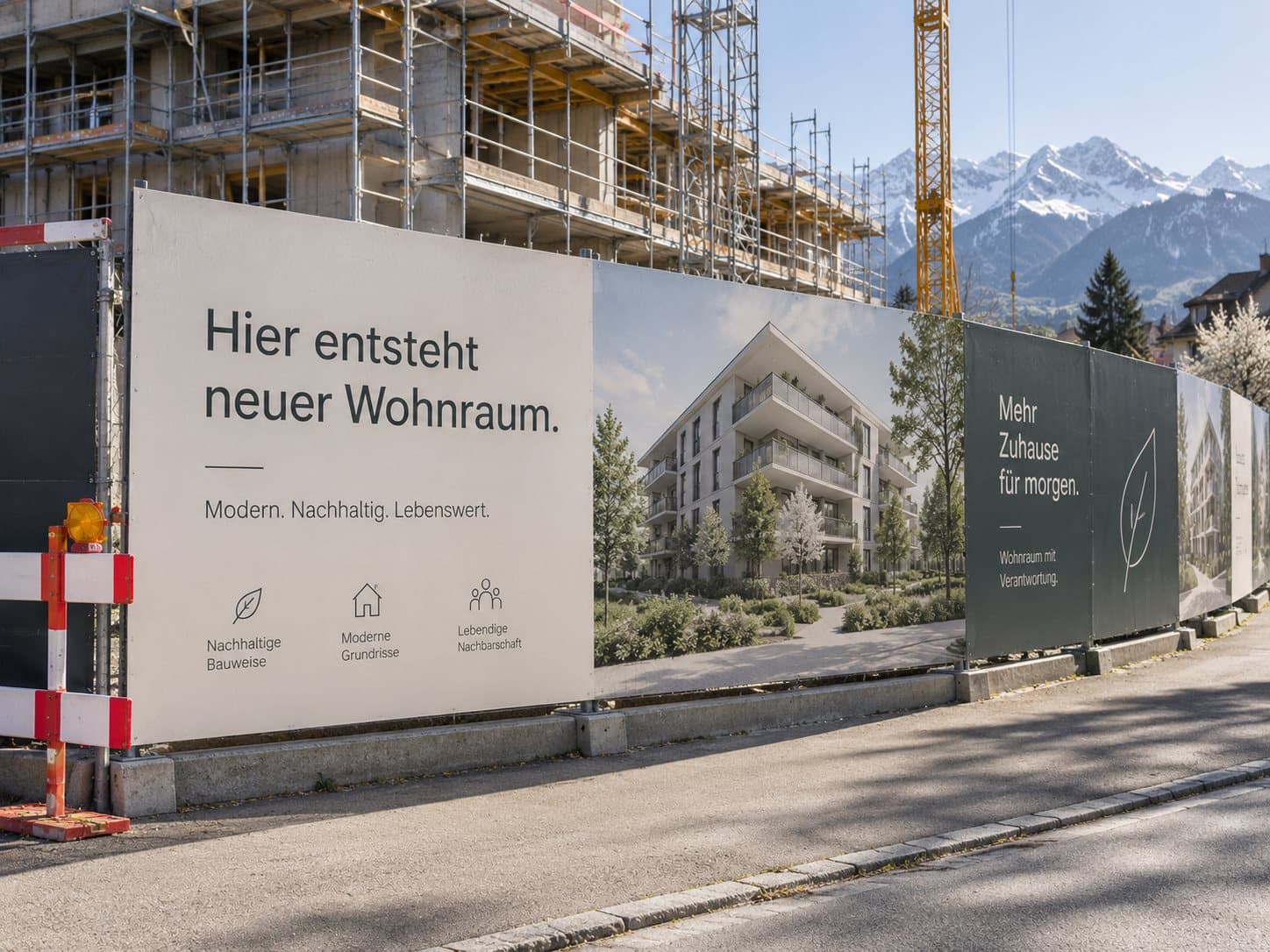 Baustellenwerbung, Detailansicht