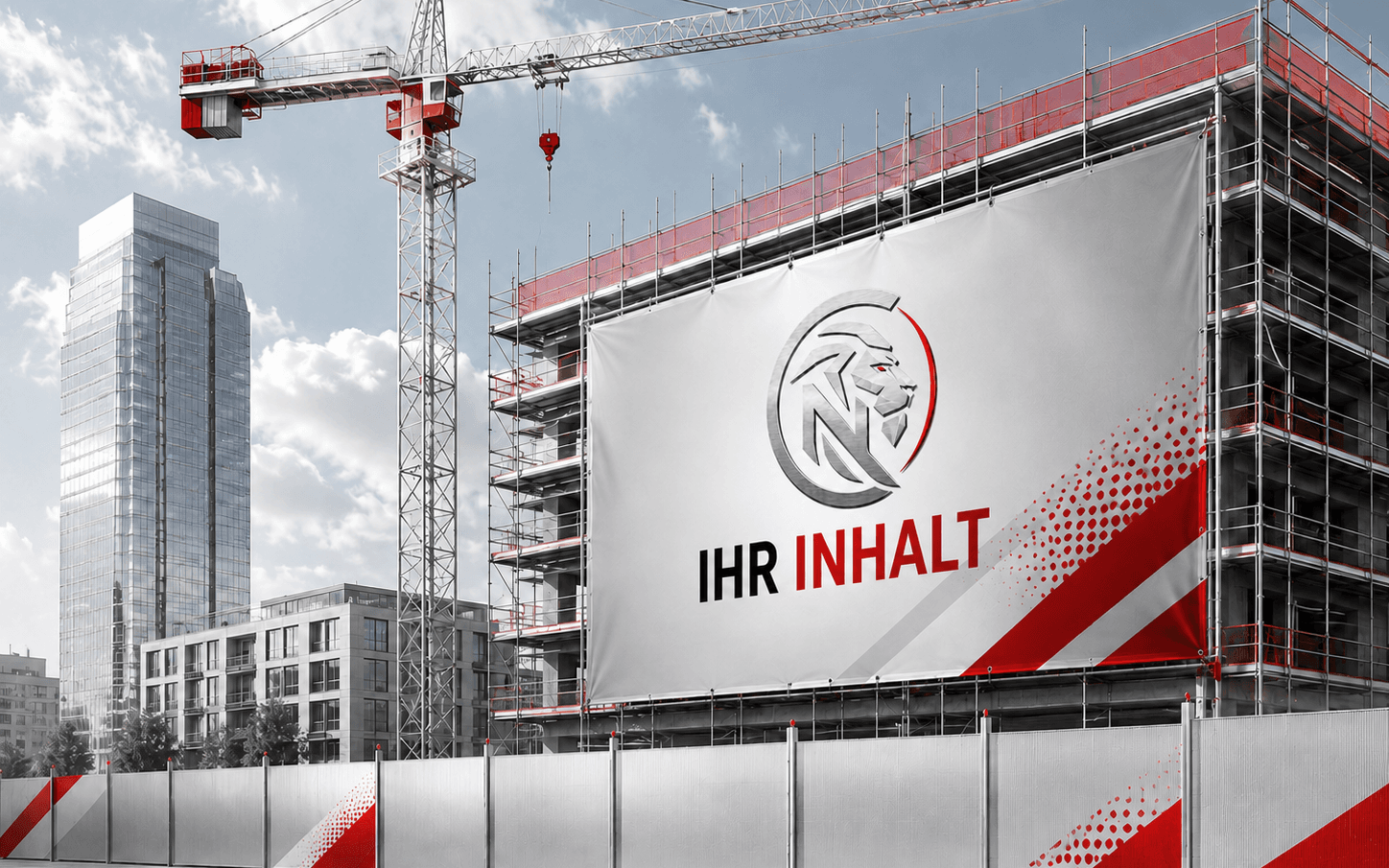 Grossformatige Gebäudeplane mit C&N Branding