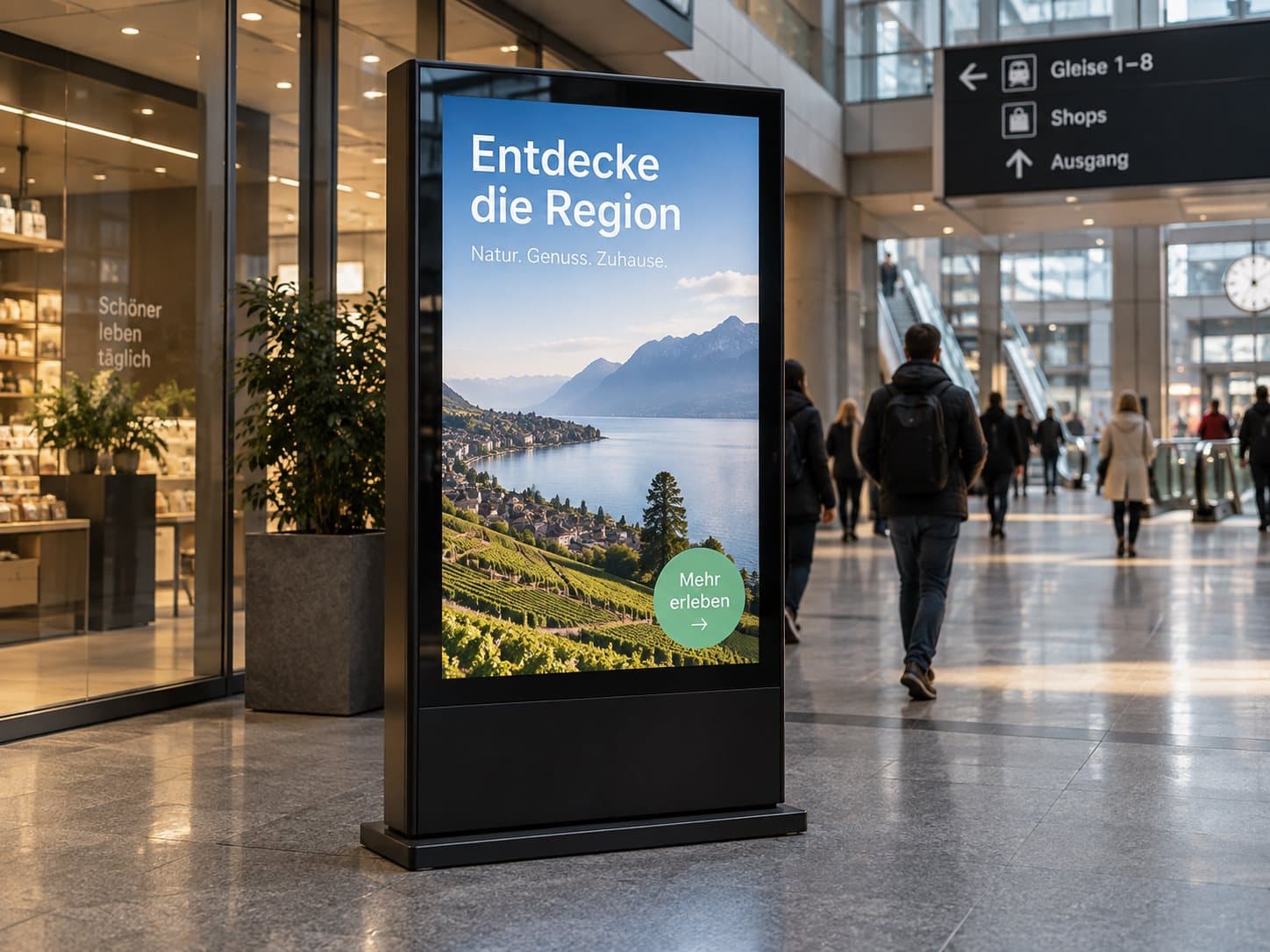 Digitales Werbedisplay an einem Standort