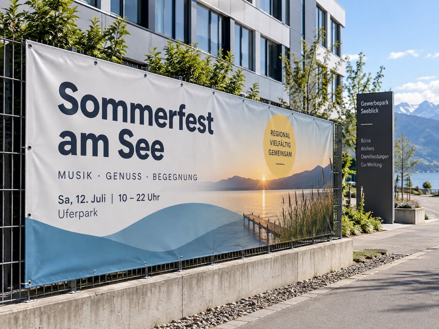 Werbebanner an einer Fassade