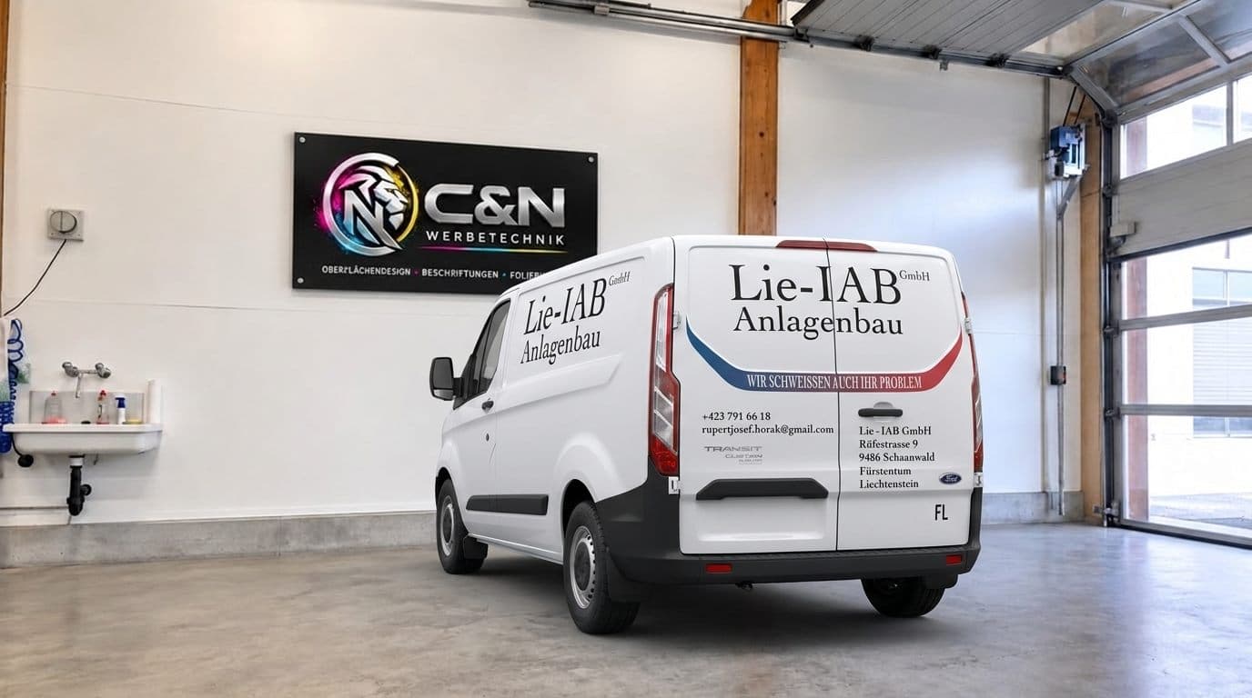 Fahrzeugbeschriftung für Lie-IAB, Heckansicht