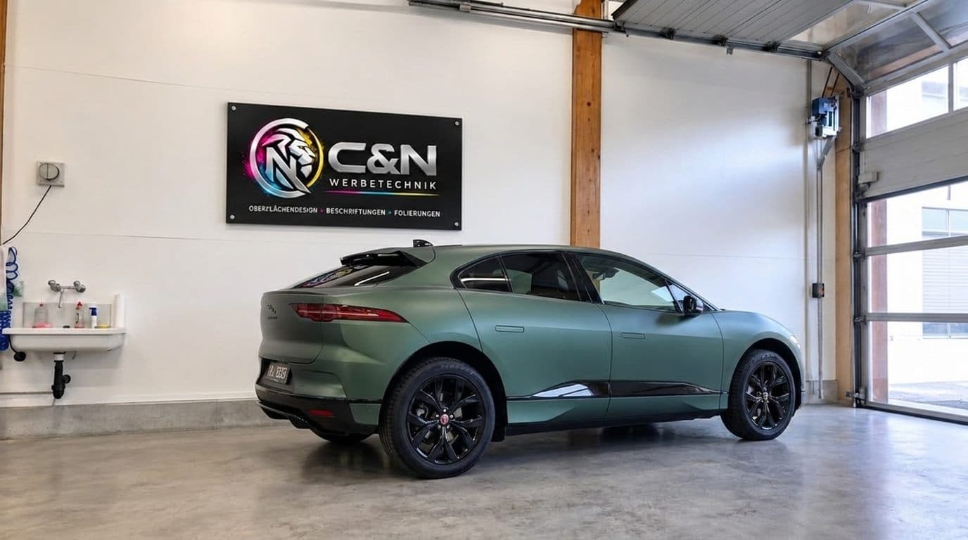 Fahrzeugfolierung an einem Jaguar