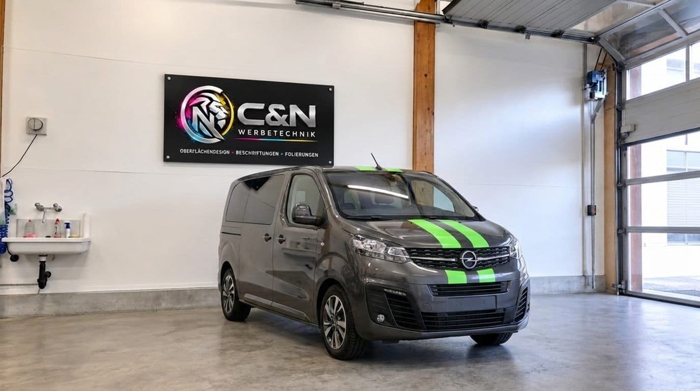Fahrzeugfolierung an einem Opel Van